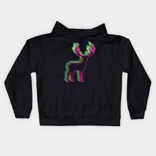 Deer 80s Neon Kids Hoodie